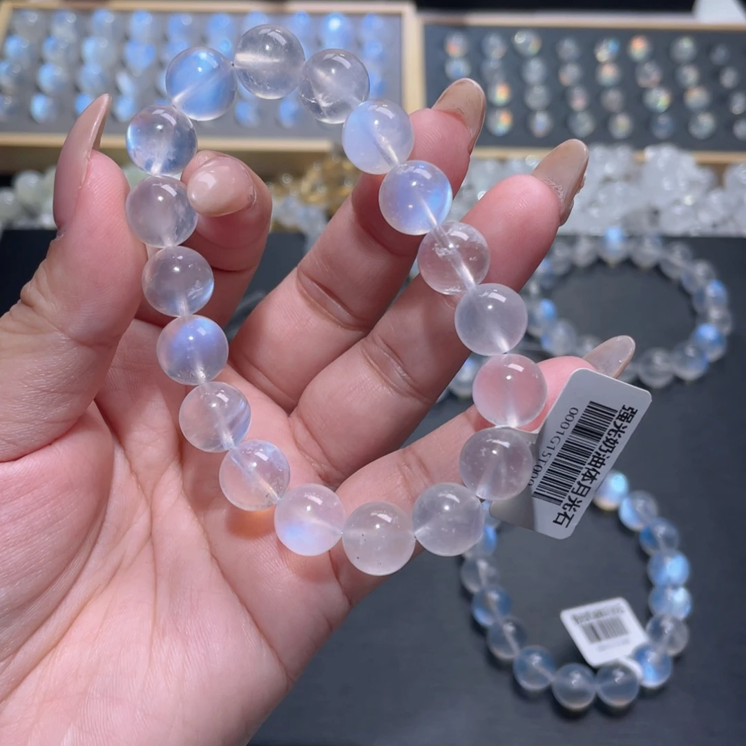＊***海长石手链未镶嵌蓝月光手链11mm