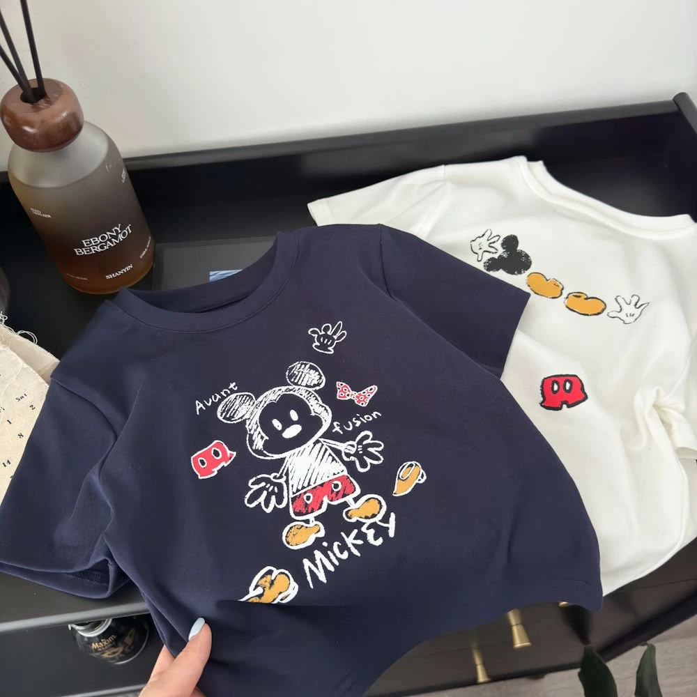 （亲子装）2025新款儿童时尚印花百搭休闲短袖卡通T恤纯棉