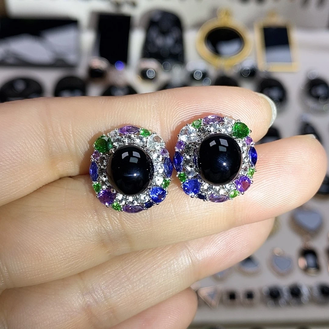 翡翠18K金镶嵌耳饰