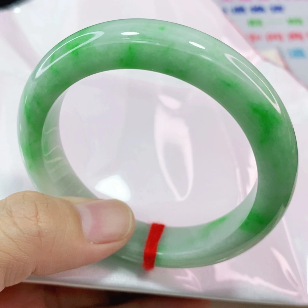 未镶嵌手镯翡翠53.8圈口高质量