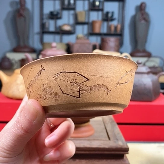 紫砂茶杯虾趣杯微瑕