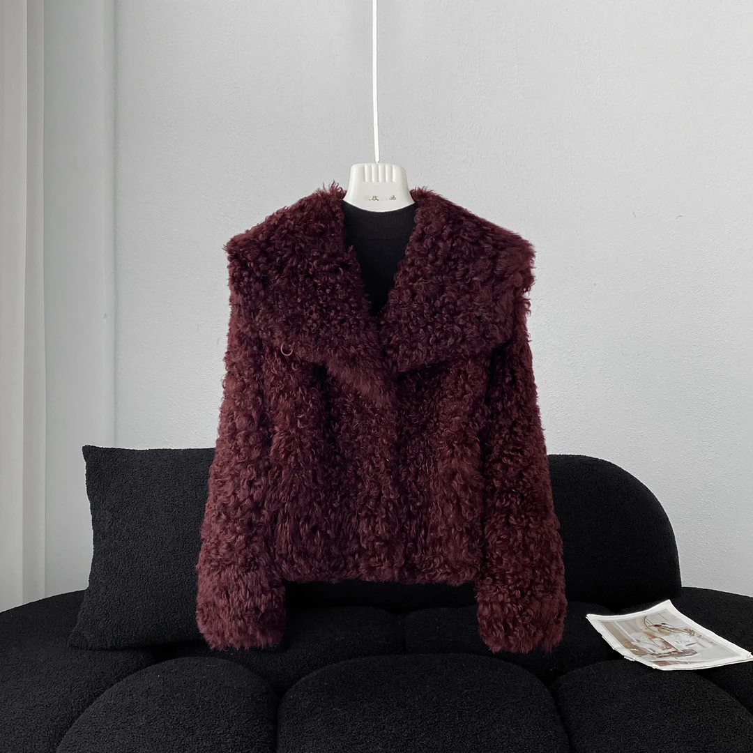 ROBINHOOD/罗宾汉4R2475冬季托斯卡纳皮毛一体时尚百搭方领外套