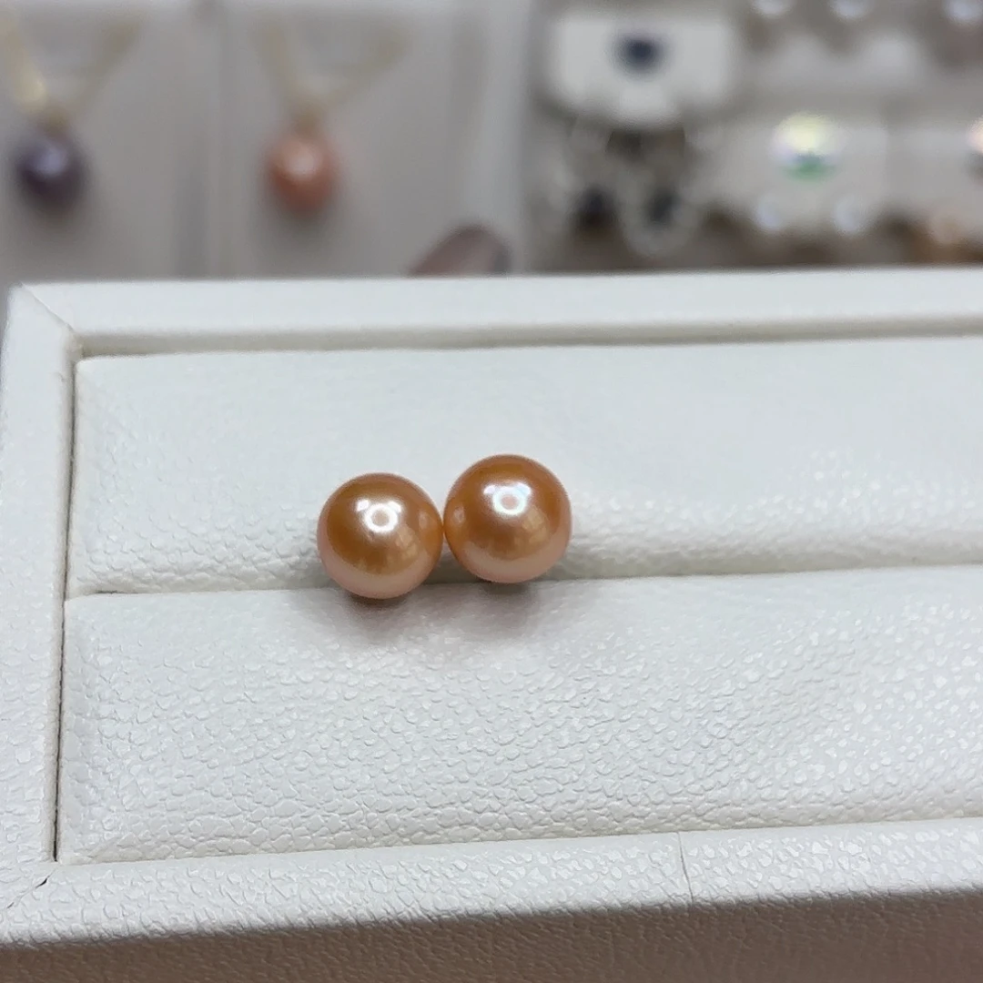 淡水珍珠银S925镶嵌耳饰