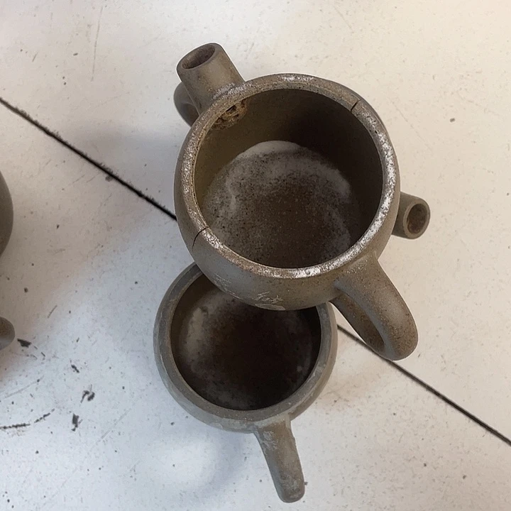 紫砂茶壶处理三个