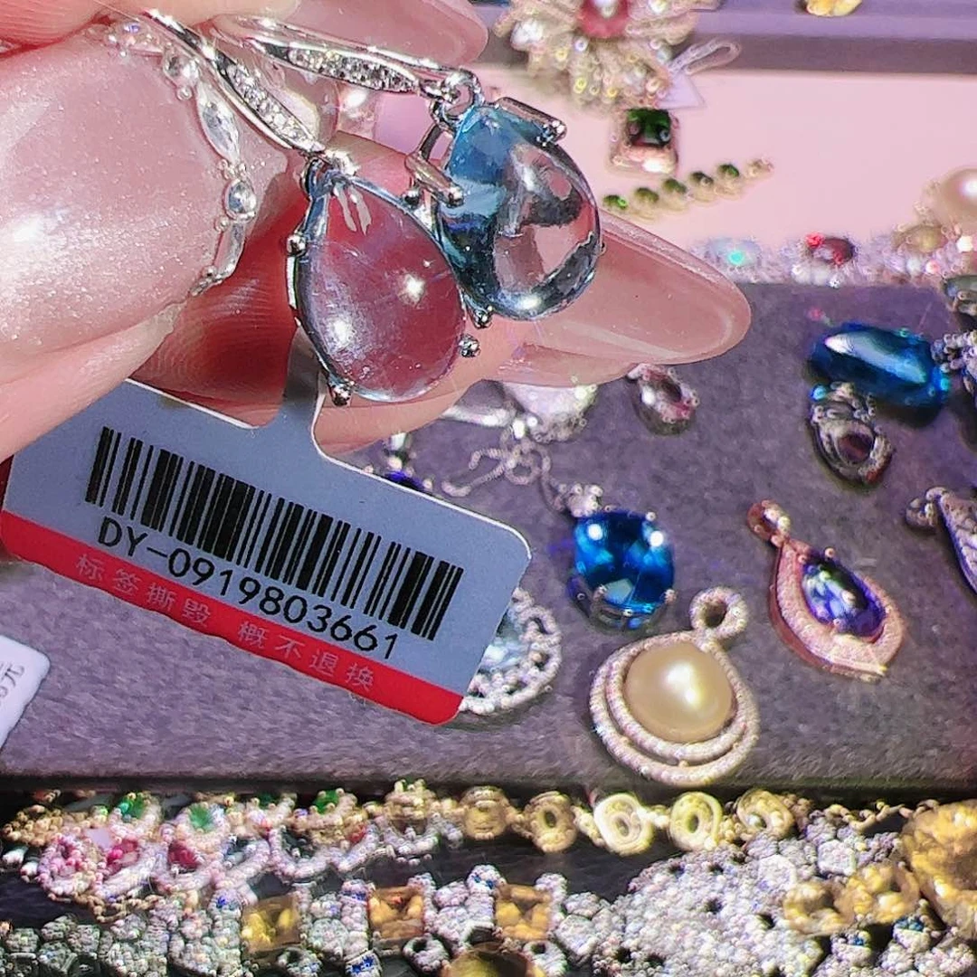 托帕石耳坠银S925镶嵌