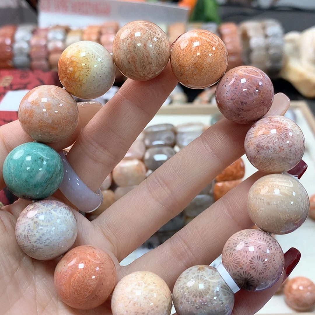 硅化珊瑚（珊瑚玉）手链未镶嵌柠**•358