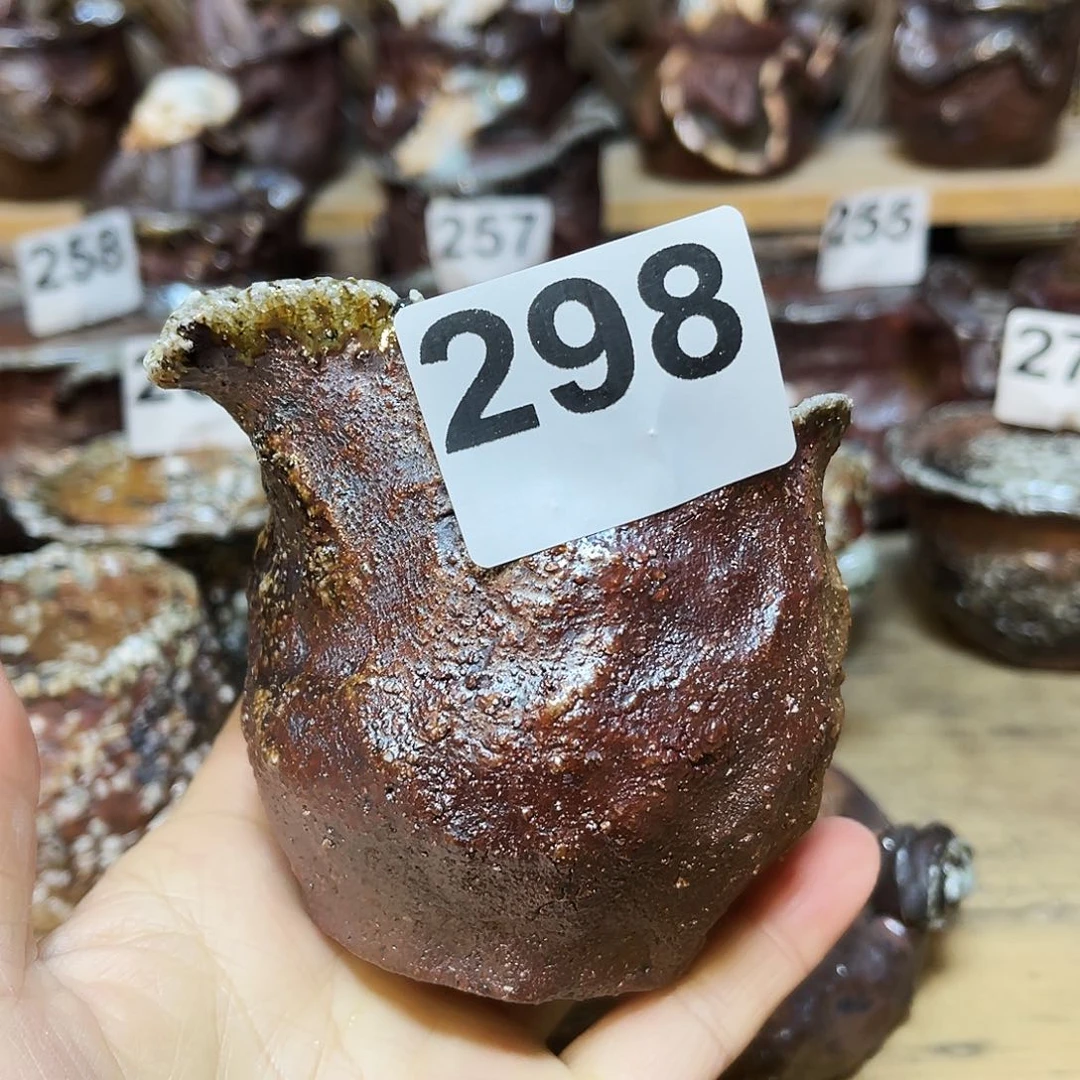 杯平**颠柴烧粗陶手捏公道杯
