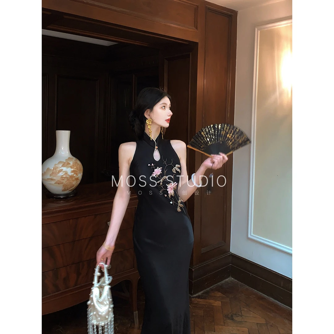 MOSS STUDIO 【朝歌盛京】新中式人丝凤仪牡丹定制刺绣四件套女