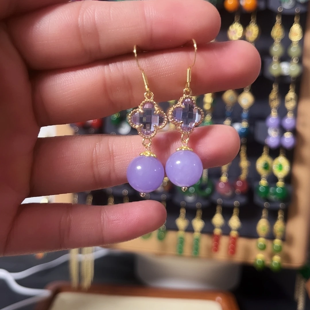 锆石纯铜925银耳饰