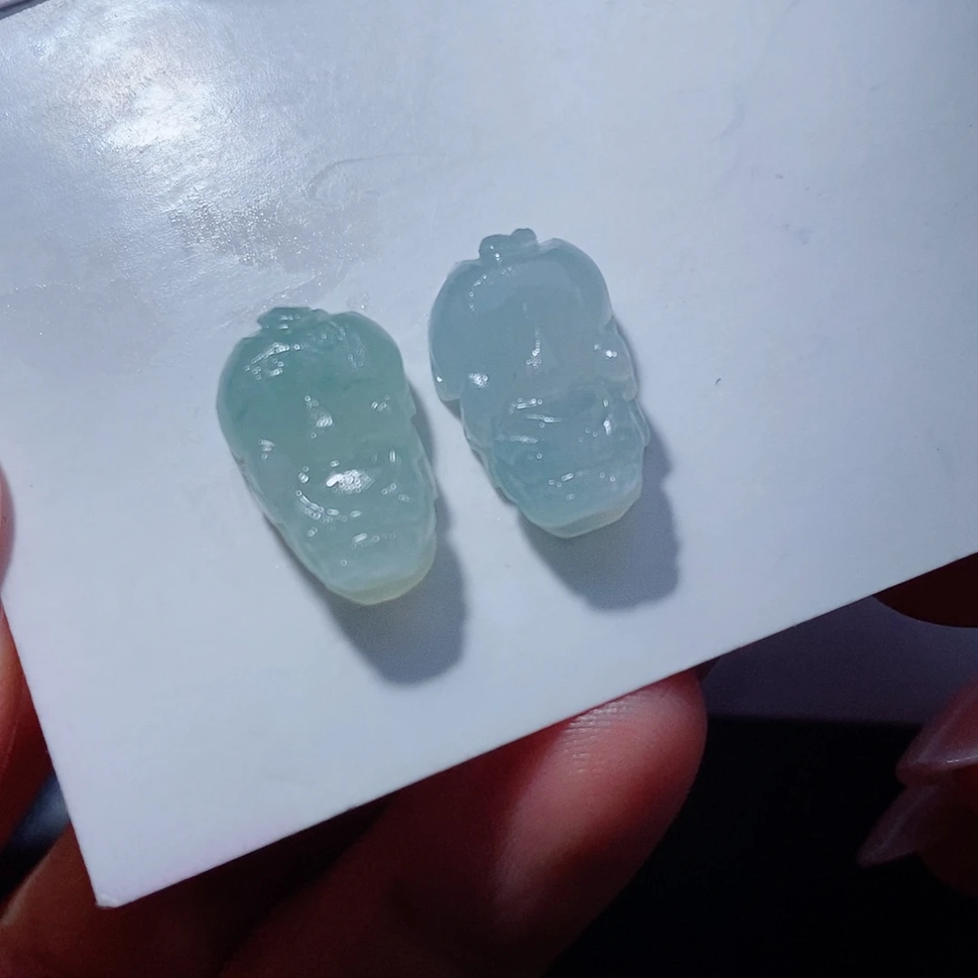 定制翡翠未镶嵌两个一起王炸