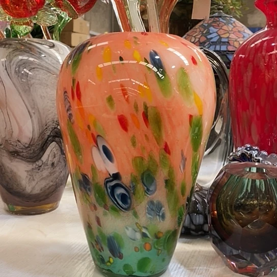 琉璃花瓶高31厘米口径9厘米