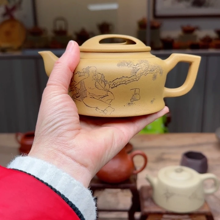 紫砂茶壶黄金段270 c C夫妻作品