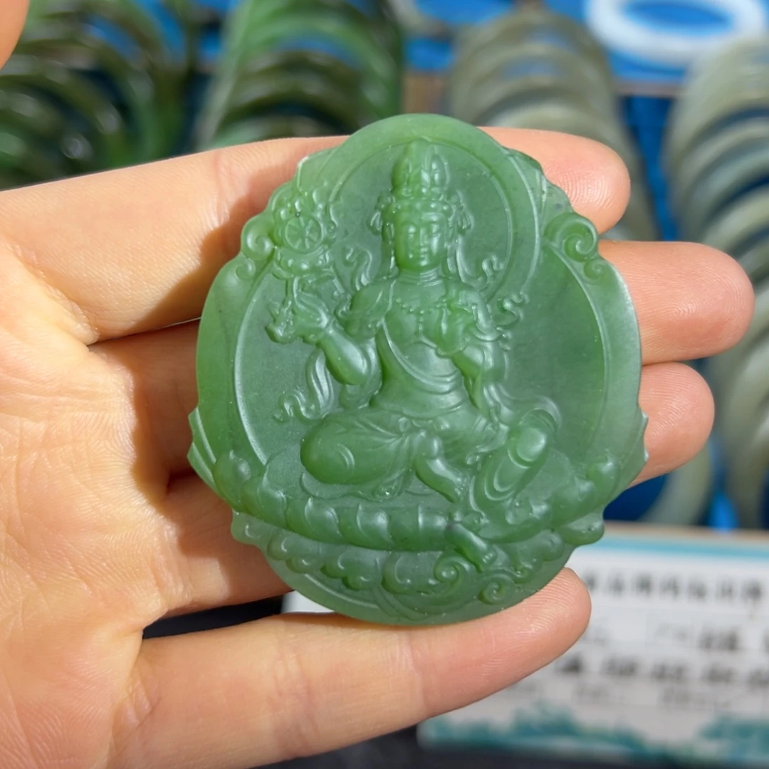 和田玉未镶嵌颈饰-碧玉