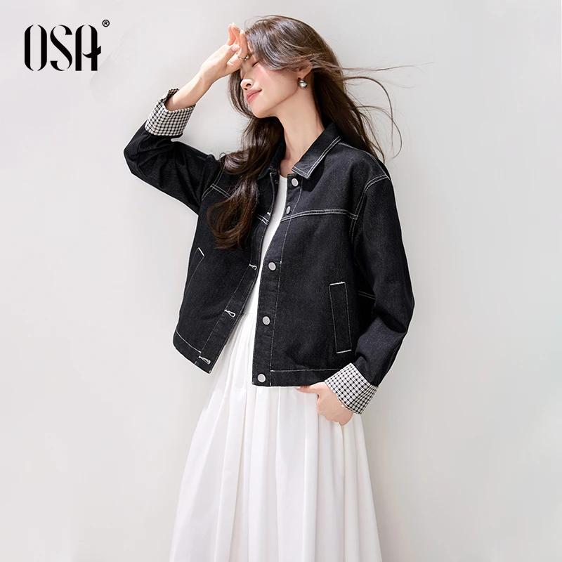 OSA/欧莎 设计感牛仔外套2025新款宽松复古时尚夹克S125C25004