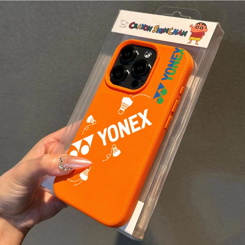 英文羽毛球适用苹果16p/15手机壳iPhone14promax13荔枝纹12软壳11
