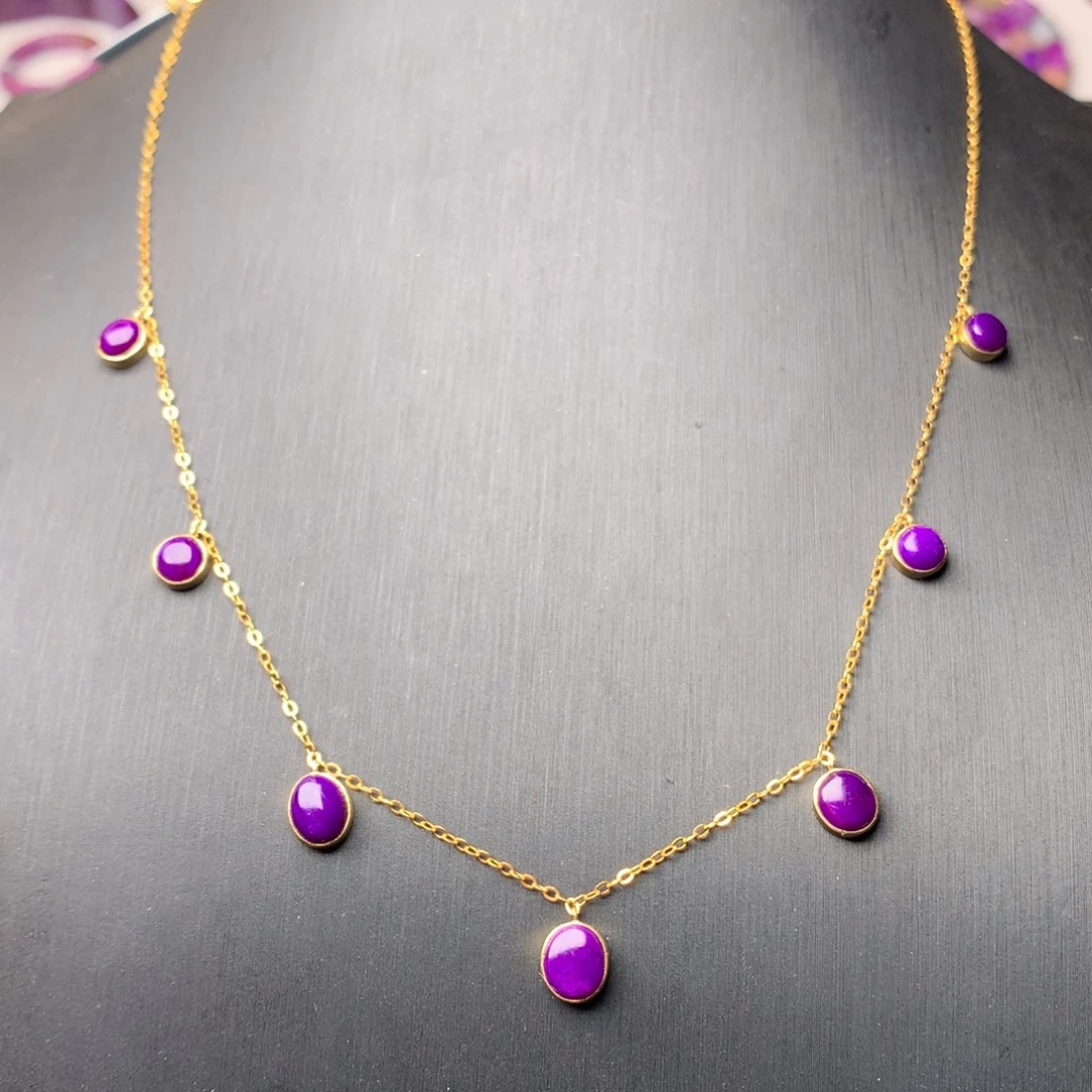 苏纪石（舒俱来）18K金镶嵌项链