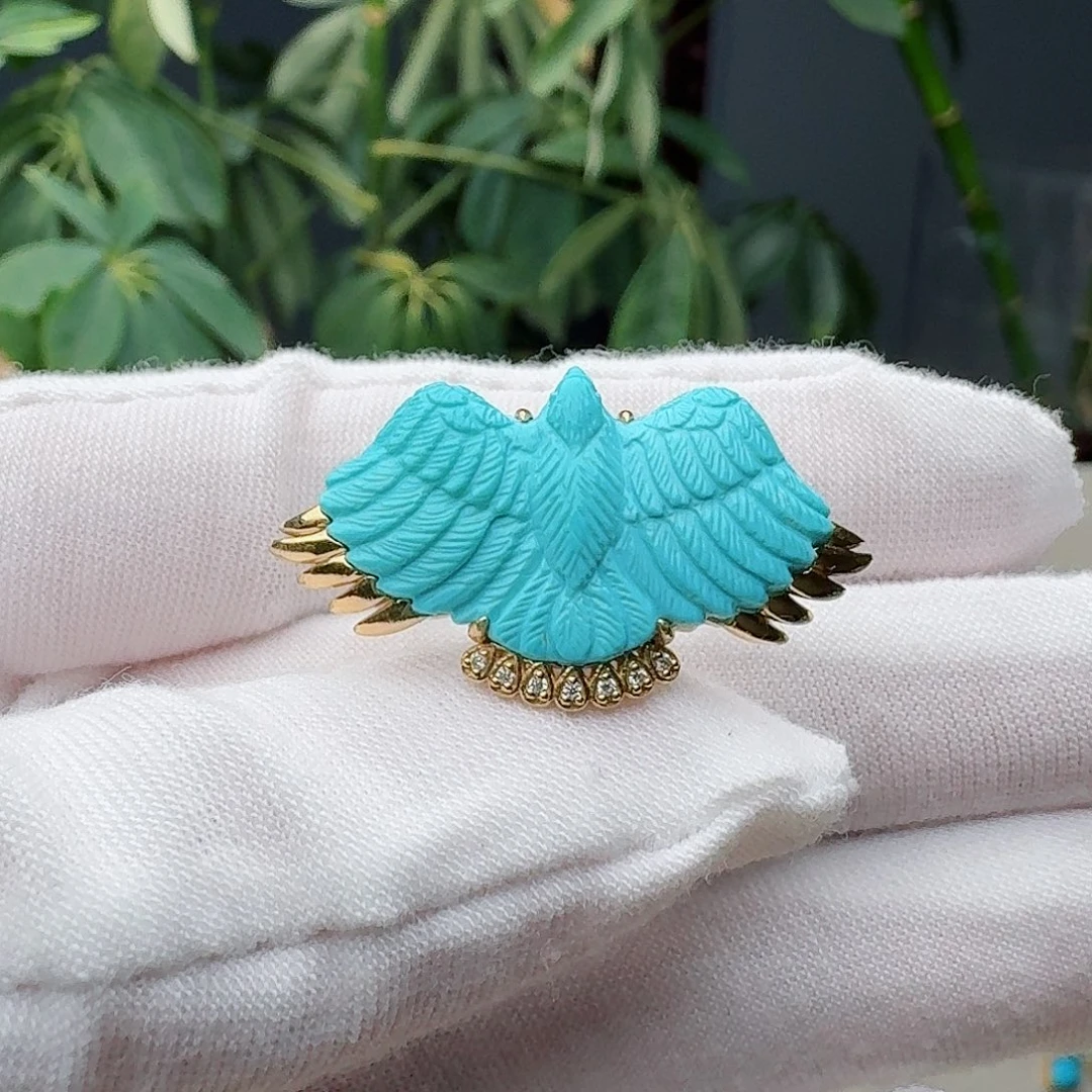 绿松石18K金镶嵌戒指戒指