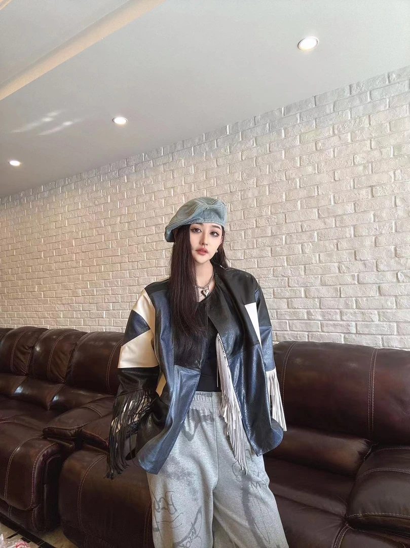 LL【女王优选】轻奢高端时尚气质设计师外套流苏镜面