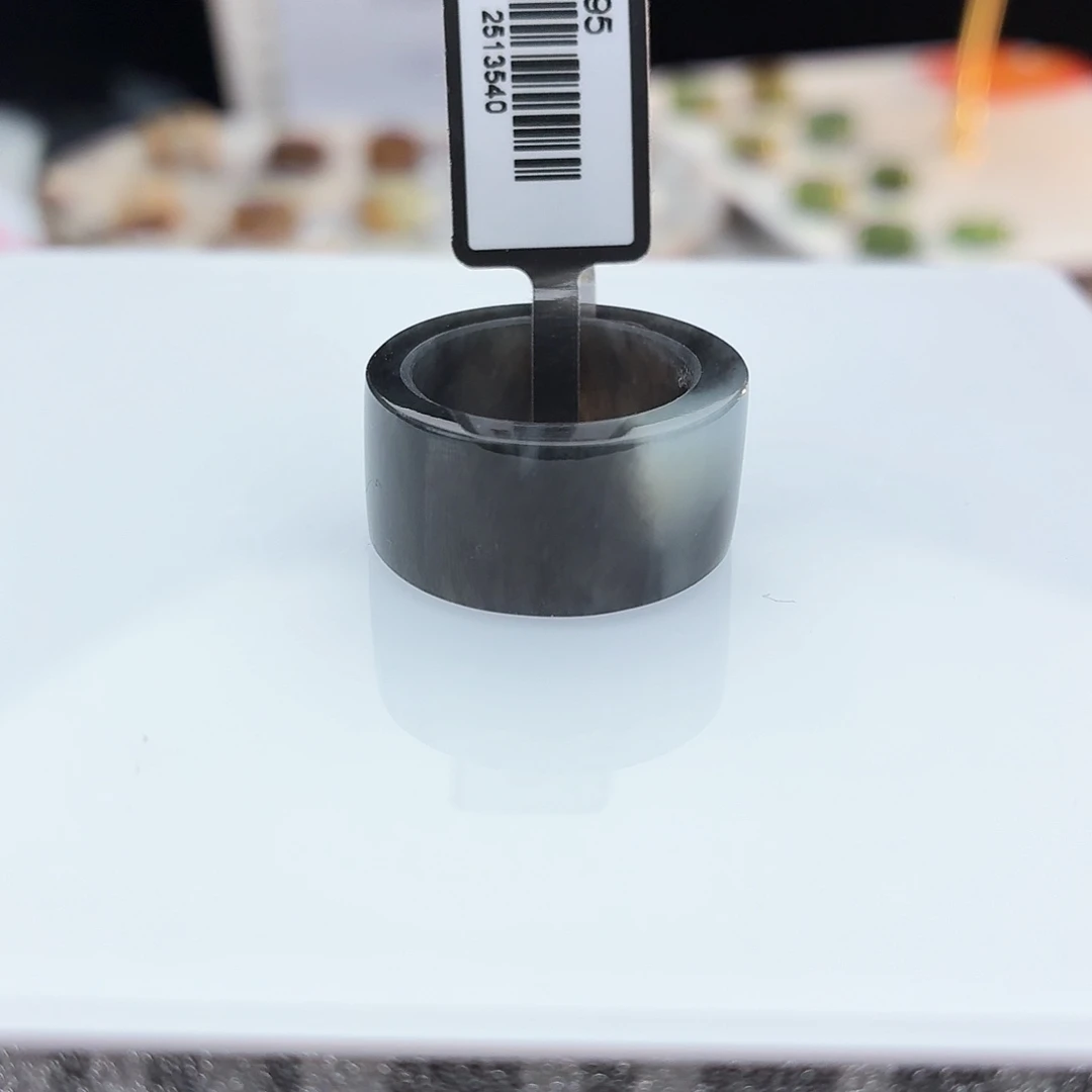 和田玉未镶嵌戒指c11青花直切16.8不退换