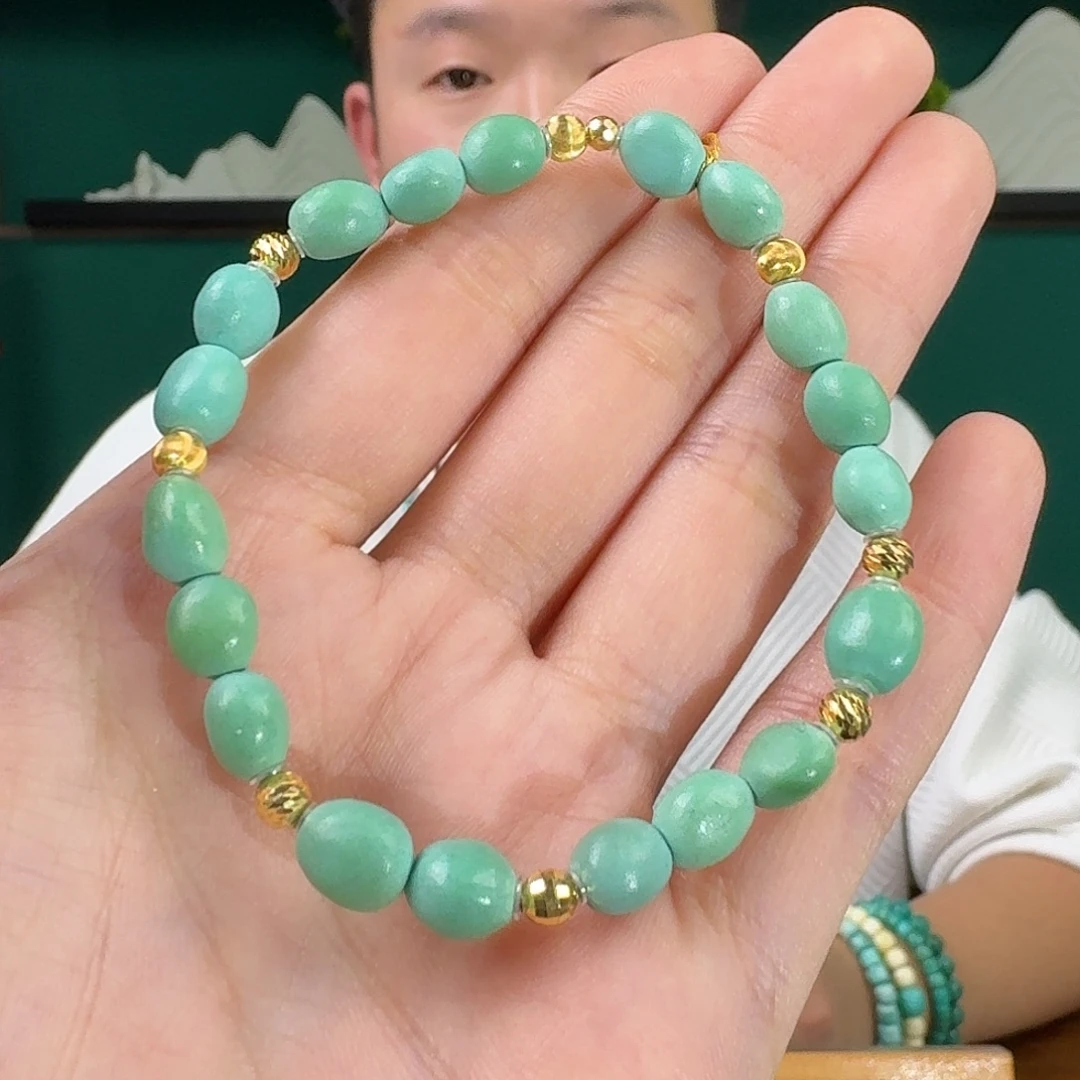 绿松石18K金镶嵌珠宝奇石