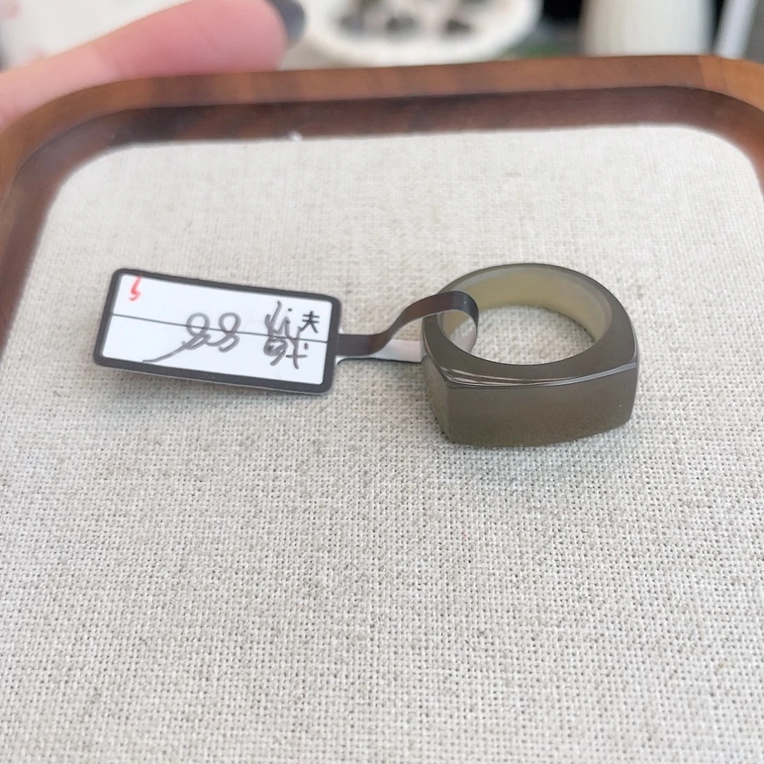 和田玉未镶嵌戒指U10紫马鞍16.2不退换