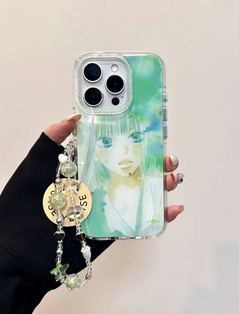 清新可爱卡通薄荷动漫女主IMD手机壳适用iPhone