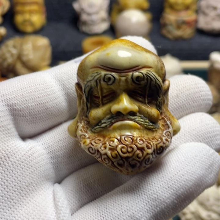 木否**°配饰鹿角雕刻达摩