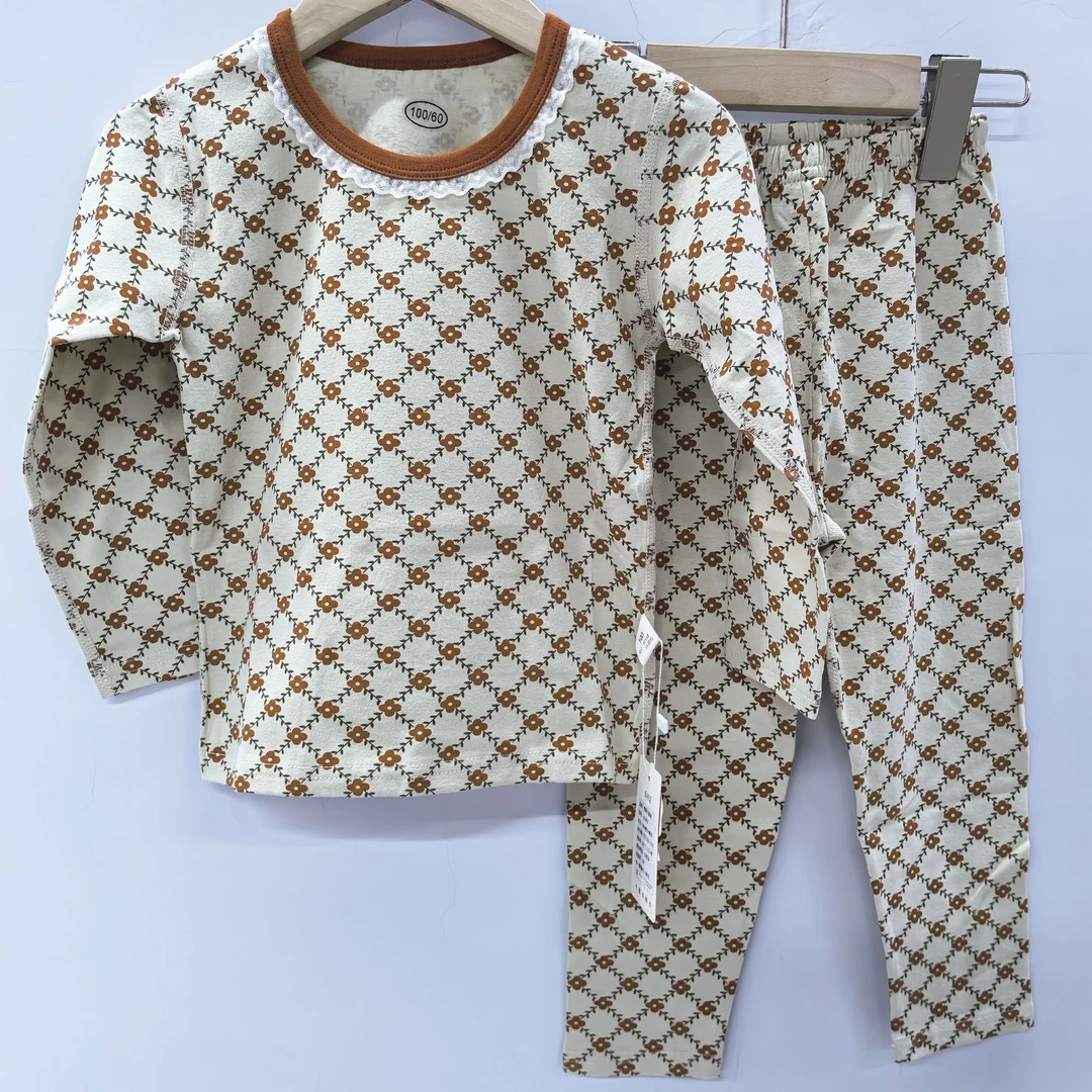 【200克莱卡】居家休闲吸汗长袖秋衣裤印花四季款套装90-160码