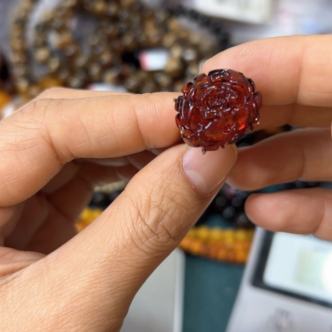 琥珀珠宝奇石银S925镶嵌387