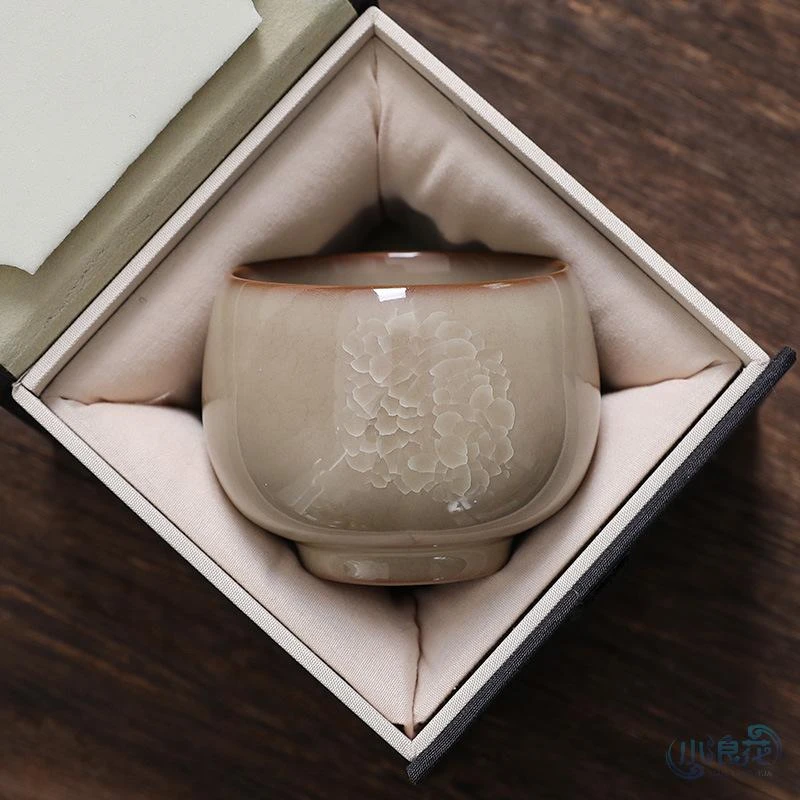 当代冰花猪油冻主人杯单杯青瓷茶杯高端茶盏中式品茗杯杯子遇水化