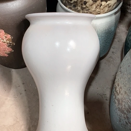 紫砂花盆口20高度39白色