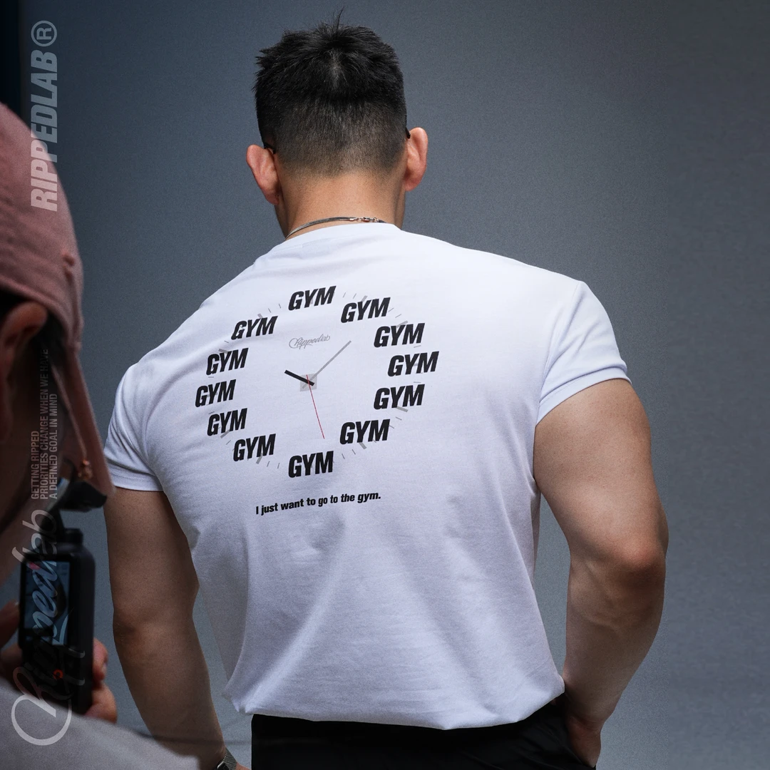 撕裂组织夏原创gym is life健身T恤男棉显型运动休闲训练T恤半袖