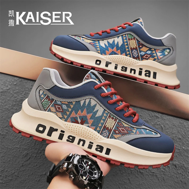 凯撒正版男鞋夏季韩版厚底耐磨时尚百搭休闲鞋男士防滑运动阿甘鞋