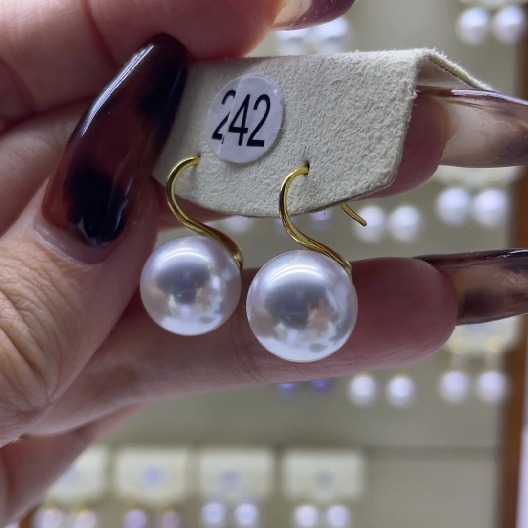 淡水珍珠耳饰银S925镶嵌