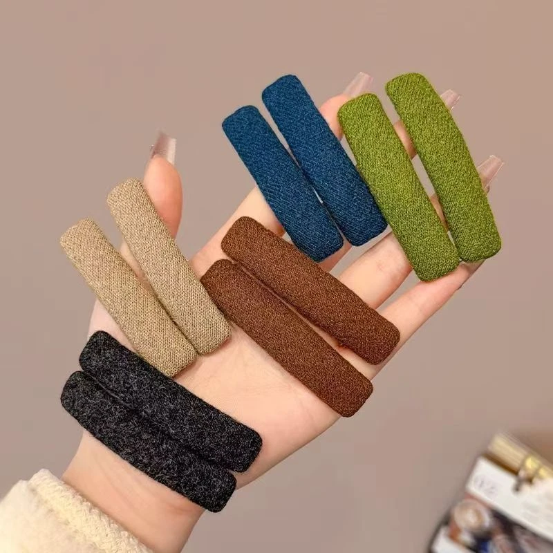 韩系毛呢一字气质发夹女侧边刘海碎发bb夹子头饰发卡网红2025新款