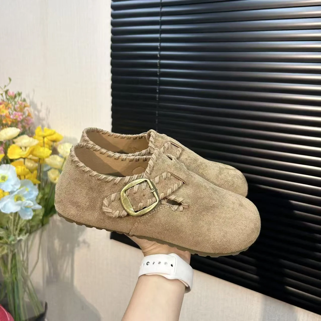 厚底勃肯鞋女全包一脚蹬2025新款秋季休闲复古包头博肯单鞋 305