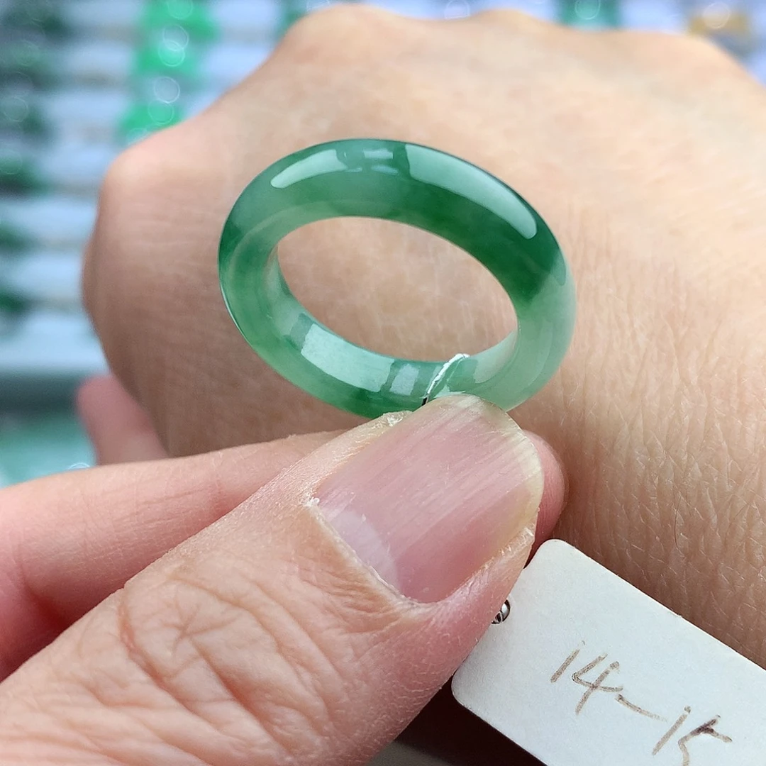 未镶嵌戒指翡翠14-15号