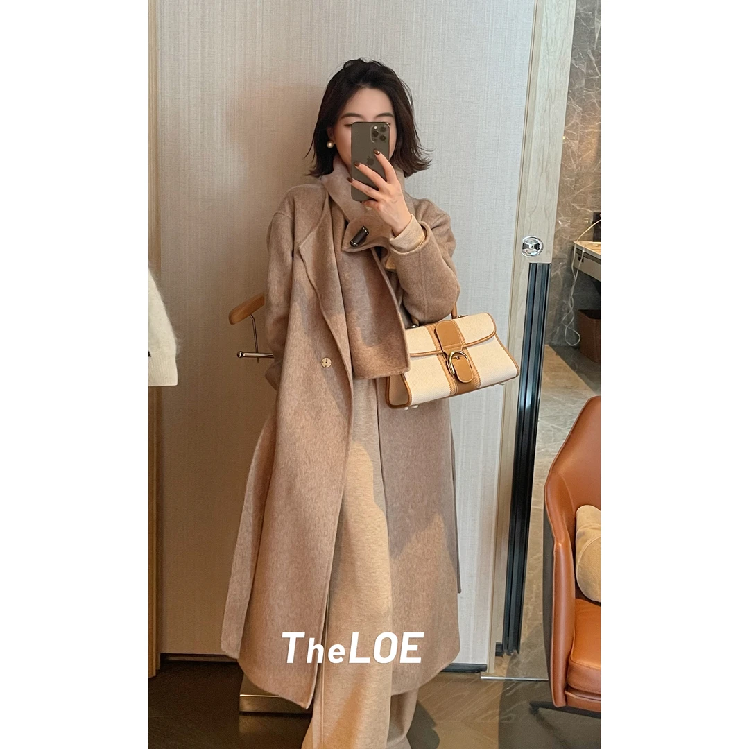 TheLOE/【珍藏山羊绒桑蚕丝骆驼绒大衣】1250g双面呢大衣#LE-Y3119