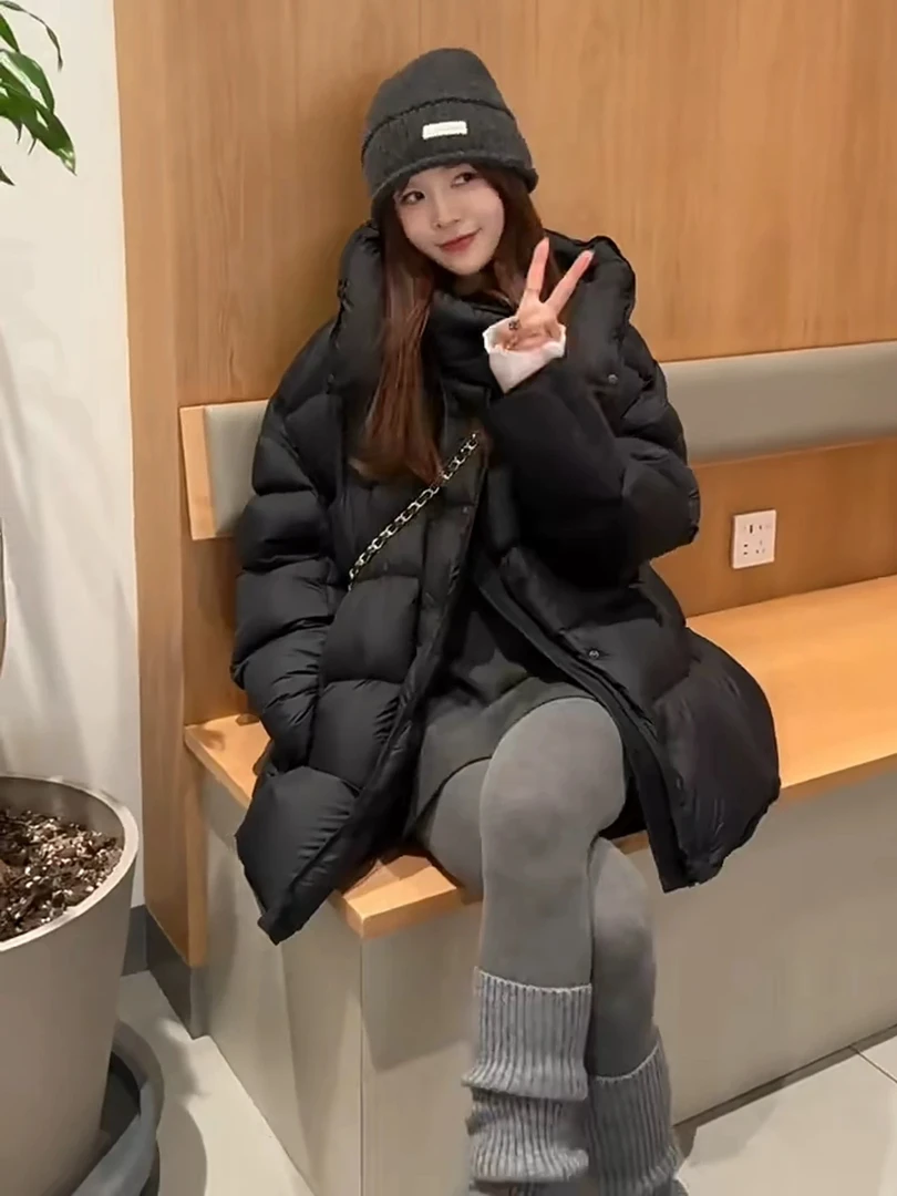 （媛媛严选）自留新款韩版连帽加厚羽绒服