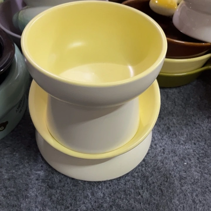 陶陶瓷黄色微瑕陶瓷2个装