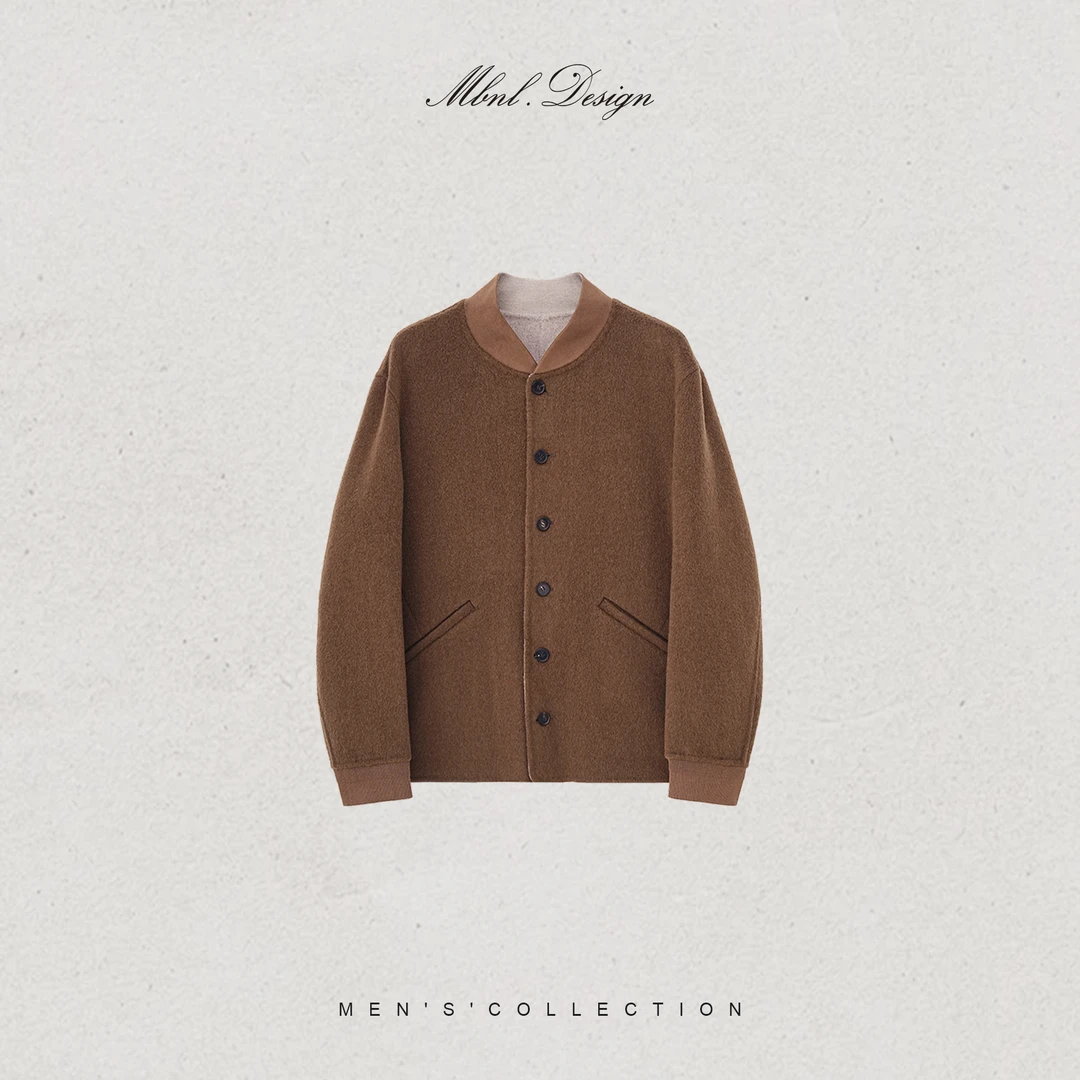 MBNL-F「Overcoat」秦磊男装桑蚕丝绵羊毛双面毛呢外套LL-WWT0131