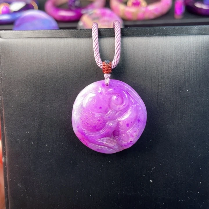 苏纪石（舒俱来）颈饰未镶嵌高冰樱花圆牌