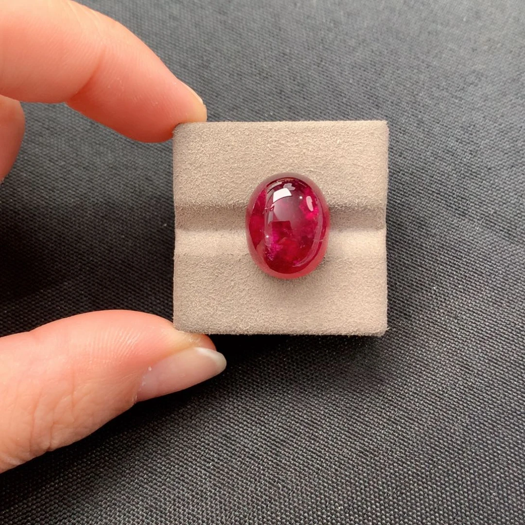 碧玺珠宝半成品未镶嵌14.465ct 卢比来蛋面