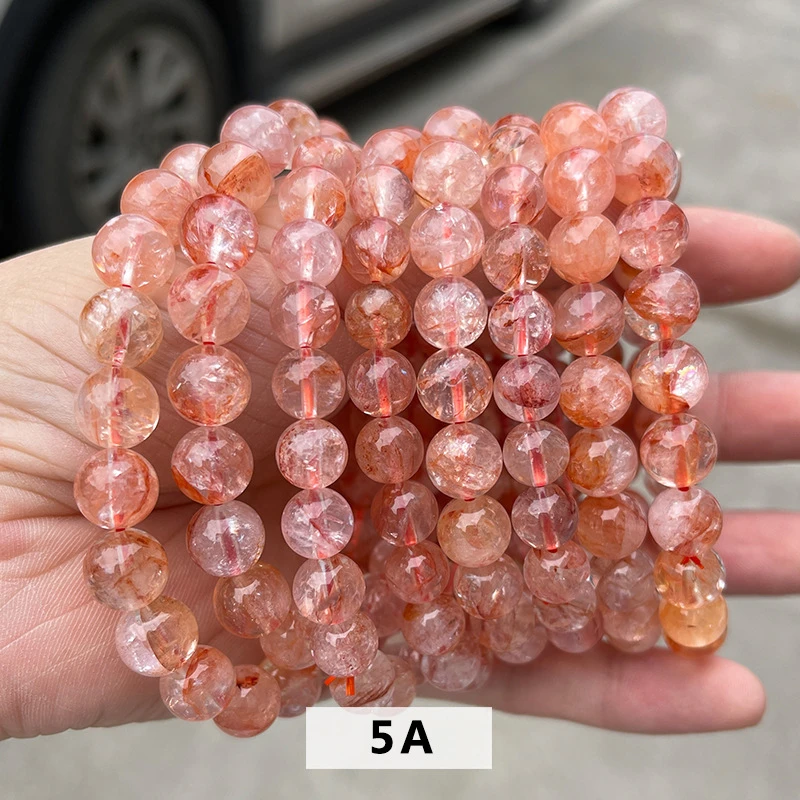 【红胶花】天然红胶花水晶手链 素圈时尚女款天然水晶手串
