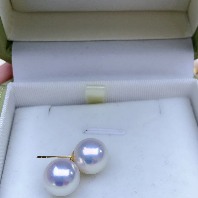 【闪购商品】未镶嵌淡水珍珠耳饰淡水素钉10mm特选
