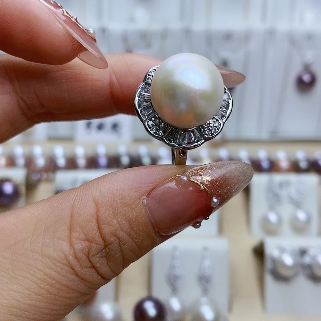 淡水珍珠戒指合金