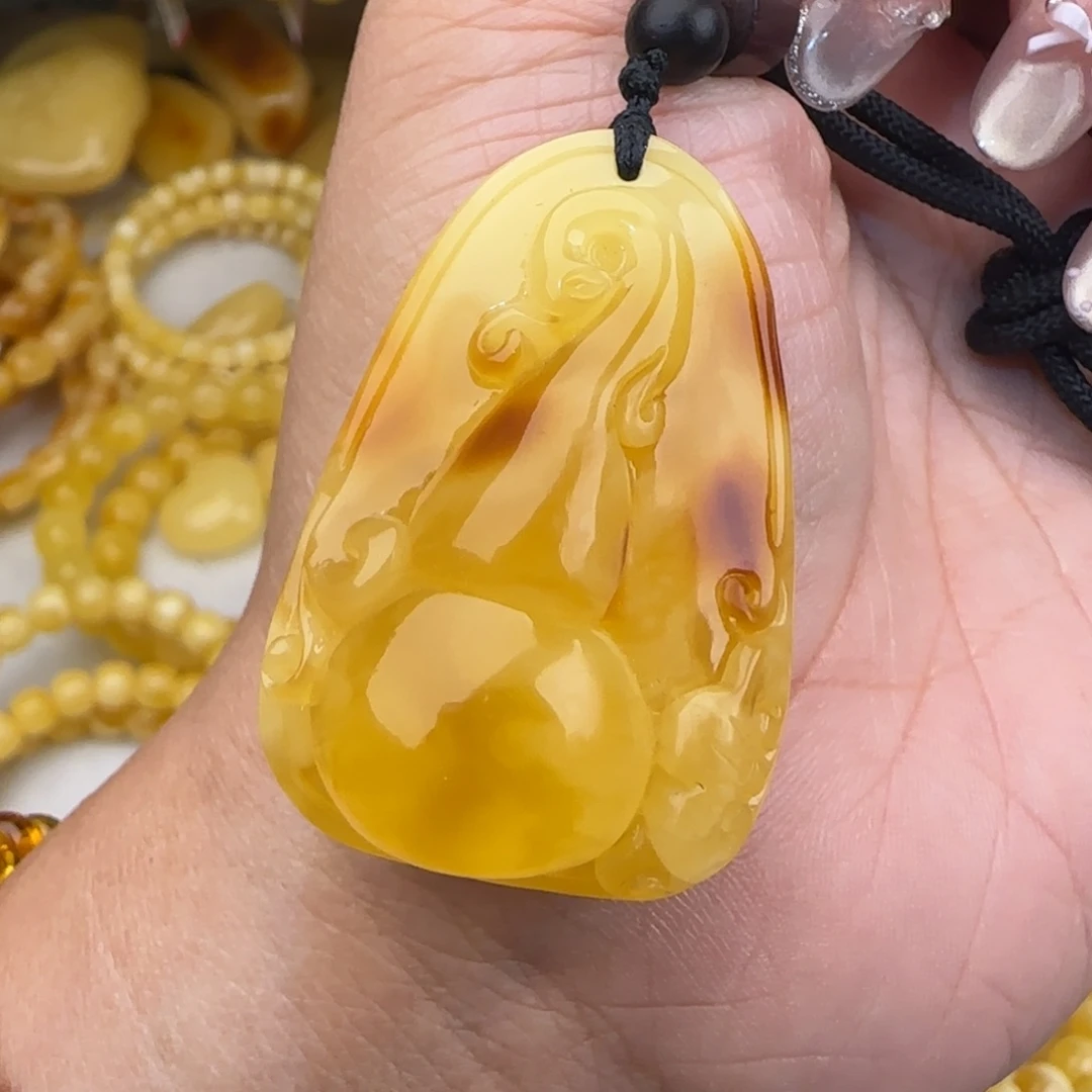 蜜蜡未镶嵌颈饰蜜蜡葫芦吊坠