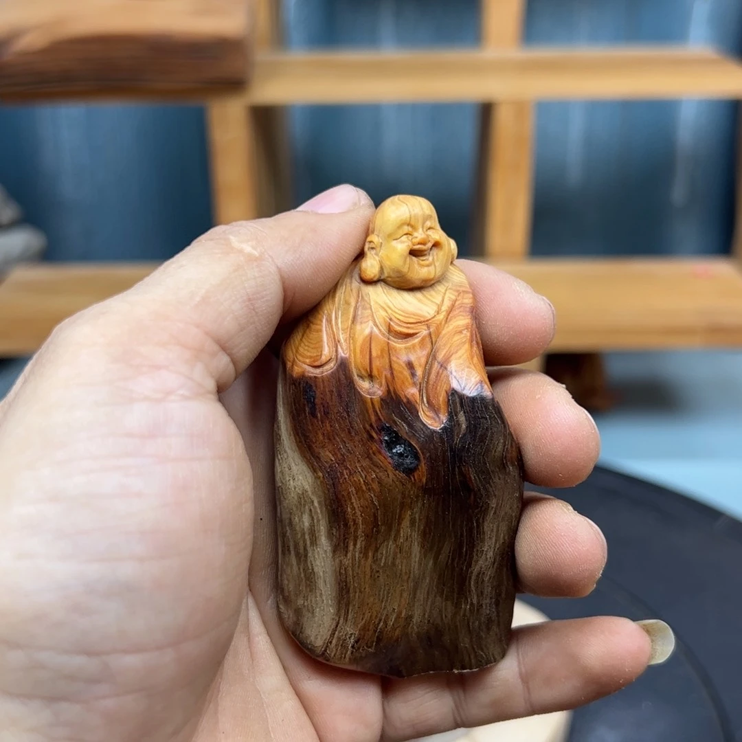 木午**者崖柏木摆件手把件