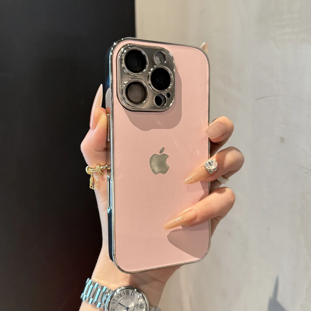 高级简约皮质适用苹果16手机壳iPhone15promax全包镜头膜14电镀13