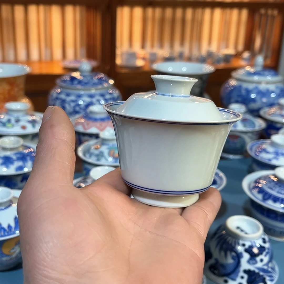 錡镇堂手工手绘盖碗